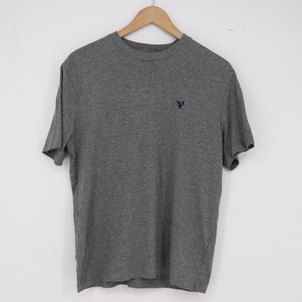 American Eagle T-Shirt Mens S Super Soft Standard Fit Grey Embroidered Excellent